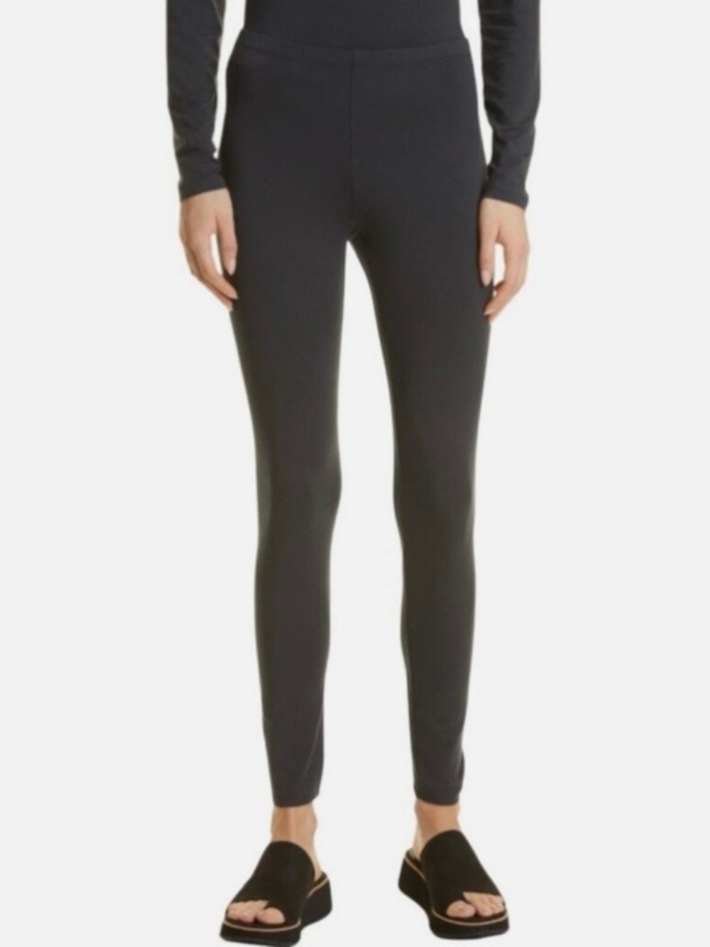 Eileen Fisher Dark Grey Comfy Cottagecore Leggings